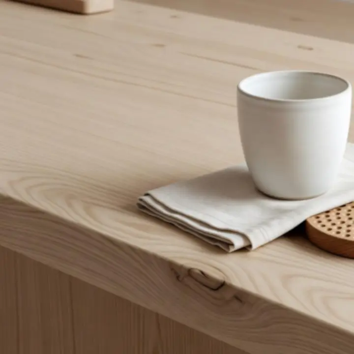 Ceramiczne kieliszki, lniane serwetki i drewniane detale barmańskie w Harvest Terrace