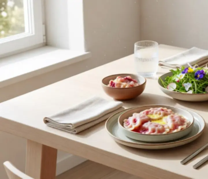 Jasny stół z sezonowymi daniami kuchni polskiej w Harvest Terrace